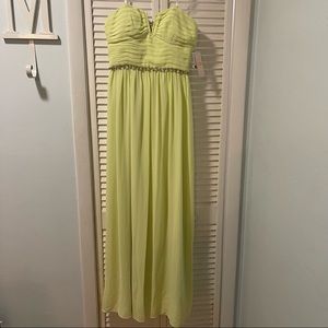 Giani Bini neon lime strapless summer formal dress, NWT sz Med